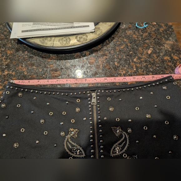 Allsaints Cassidy Zip Up Embellished Mini Skirt - Black studded - Picture 13 of 13